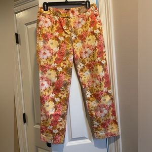 Talbots Floral Ankle Pants 4P Petite